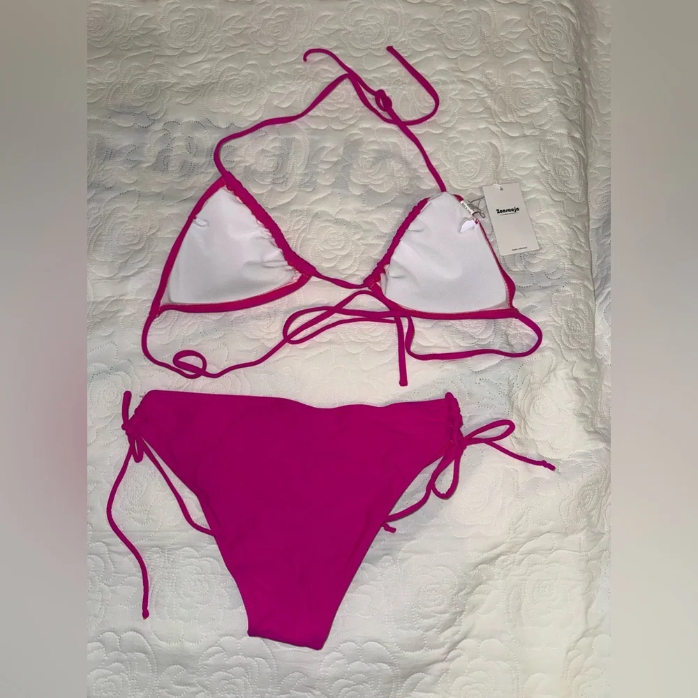 Women’s Pink Triangle Bikini Set - Size Large - Picture 3 of 8